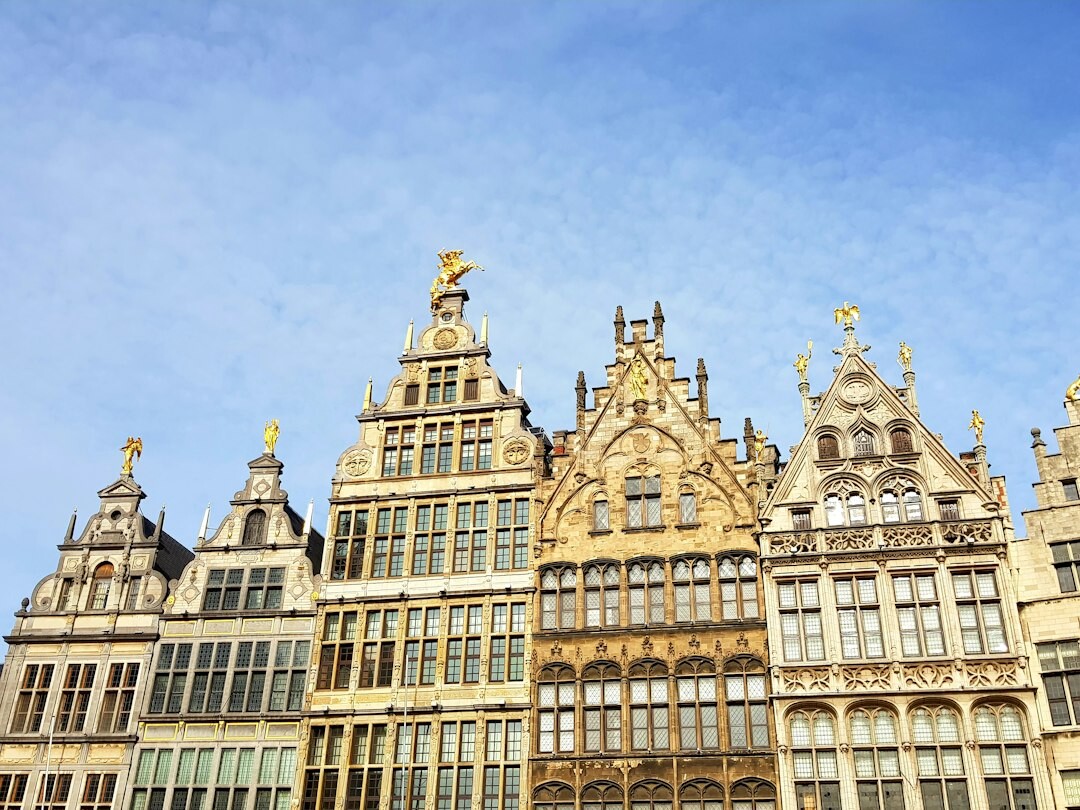 Historic Belgian guild hall facade